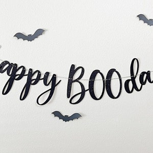 Happy BOO day banner, Halloween Birthday Banner