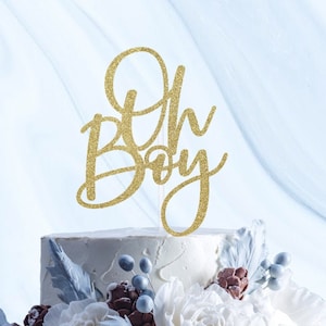 Oh Boy Cake Topper, Baby Shower Cake Topper
