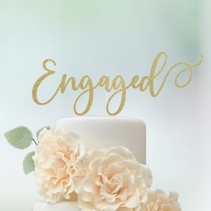 Engaged Cake Topper, Engagement Cake Topper