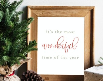 It's the most wonderful time of the year printable, Christmas printable sign