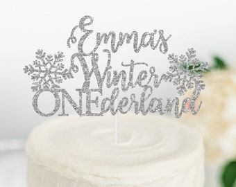 Winter Onederland Cake Topper, Snowflake Cake Topper, First Birthday Cake Topper