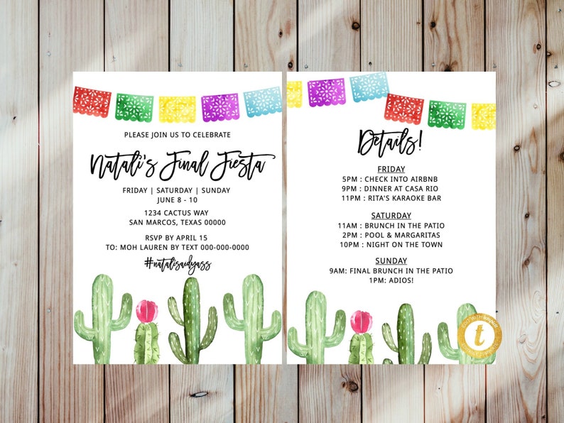 Final Fiesta Bachelorette Invitation Bachelorette Invitation - Etsy