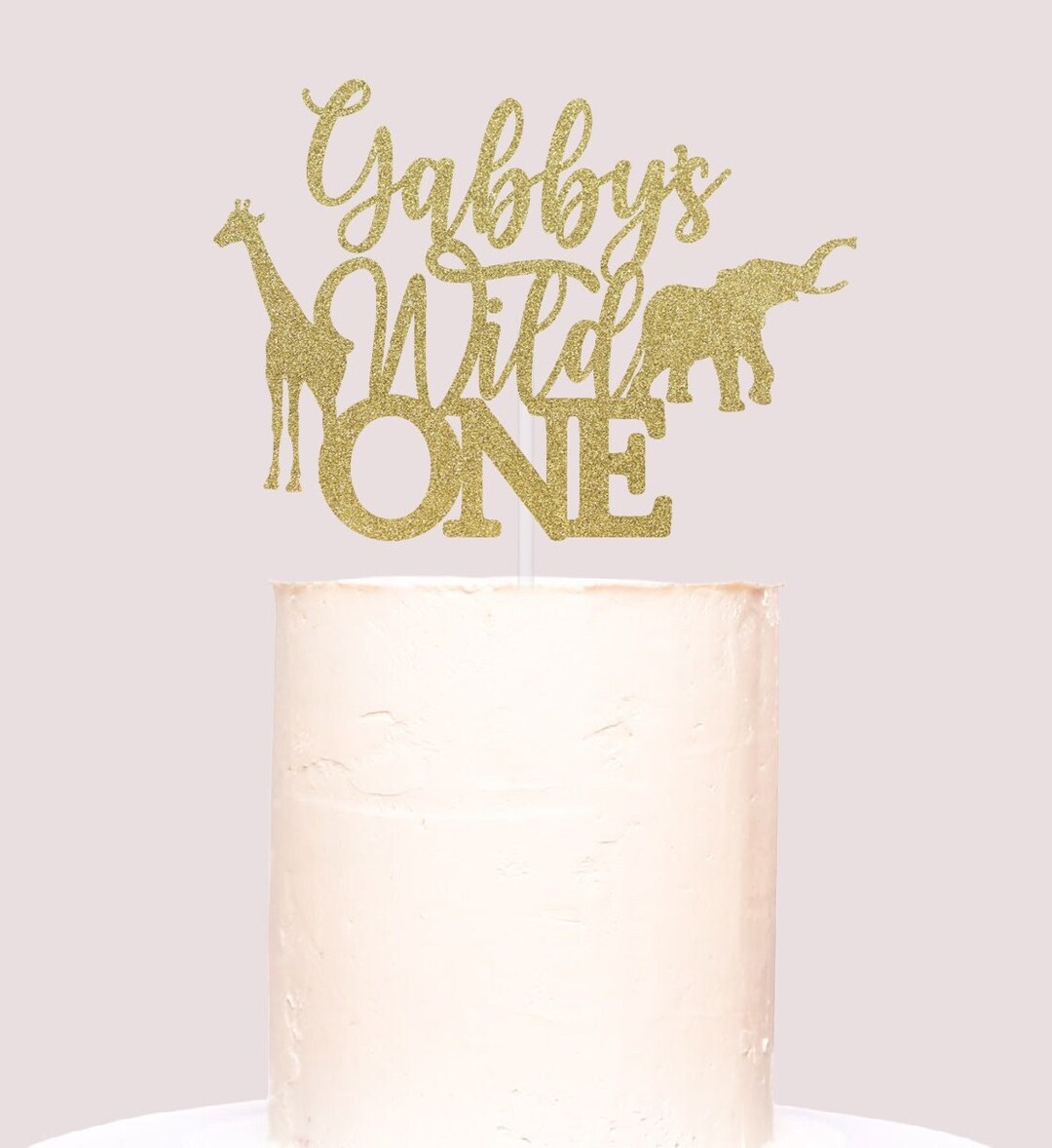 Wild One Glitter Cake Topper, Safari Animals, First Birthday - Etsy