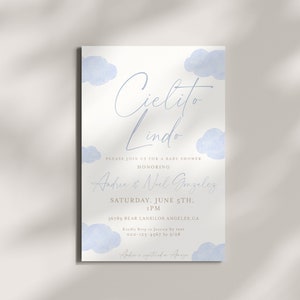 Cielito Lindo Baby Shower Invitation, Clouds Baby Shower Invite