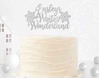 Winter Wonderland Cake Topper, Snowflake Cake Topper, Winter Theme Birthday