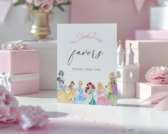 Princess Party Favors Sign, Princess Theme (Instant Download)