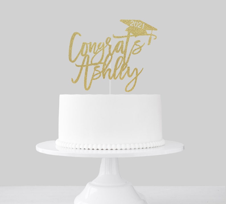 Graduation Cake Topper, Congrats Grad Cake Topper, 2023 Cake topper, 2024 Grad cake topper image 1