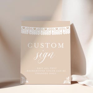 Cielito Lindo Signo personalizado imprimible, Tema Talavera, Signo de Papel Picado