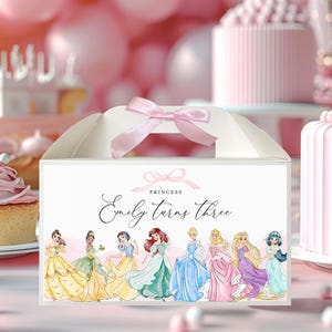 Princess Gable Box Label, Editable Template, Princess Favor Label