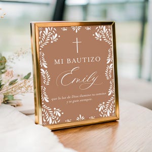 Mi Bautizo Sign, Baptism Quote Frame, Talavera Baptism Decor