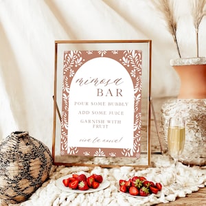 Menu du bar mimosa pour Shower nuptiale Talavera, panneau imprimable du menu du bar mimosa, menu du bar nuptiale mexicaine pour la douche