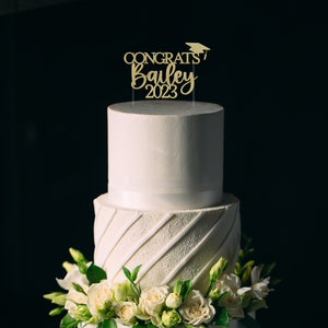 Graduation Cake Topper, Congrats Grad Cake Topper, 2024 Cake topper, 2025 Grad Name Cake Topper