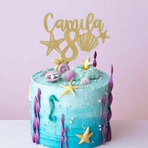 Under the sea Cake Topper, Seashells and Starfish Topper