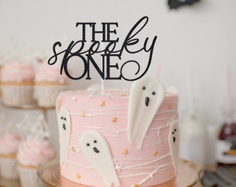 Spooky ONE Cake Topper, Halloween First Birthday, Glitter Cardstock