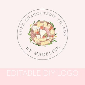Charcuterie Business Logo, Cheese Board Logo, Charcuterie Logo, Diy Branding, Logo Template