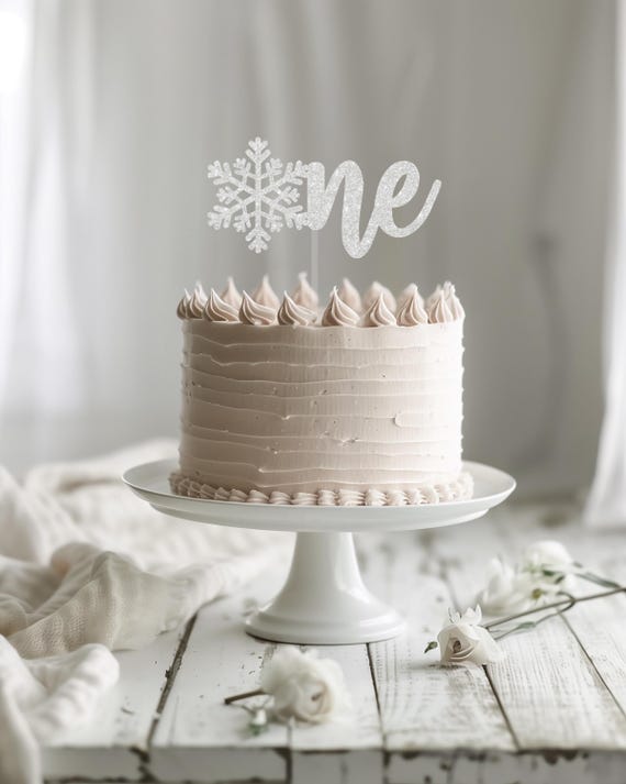 Rsstarxi 1. Geburtstag Kuchen-Topper – Schneeflocke, Glitternd, 14,7x20,8 Cm, Nicht Essbar