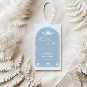 Cielito Lindo Favor Tag, Papel Picado Favor Tag, Baby Shower Gracias Tag