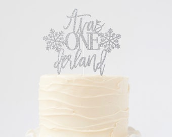 Winter ONEderland Name cake topper, snowflake Cake Topper, Snowflake Theme