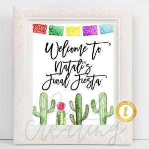 Fiesta Welcome Sign Printable, Final Fiesta Sign, Editable Fiesta Printable