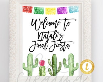 Fiesta Welcome Sign Printable, Final Fiesta Sign, Editable Fiesta Printable