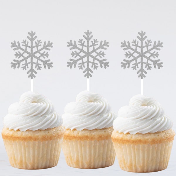 Snowflake Cupcake Toppers Etsy