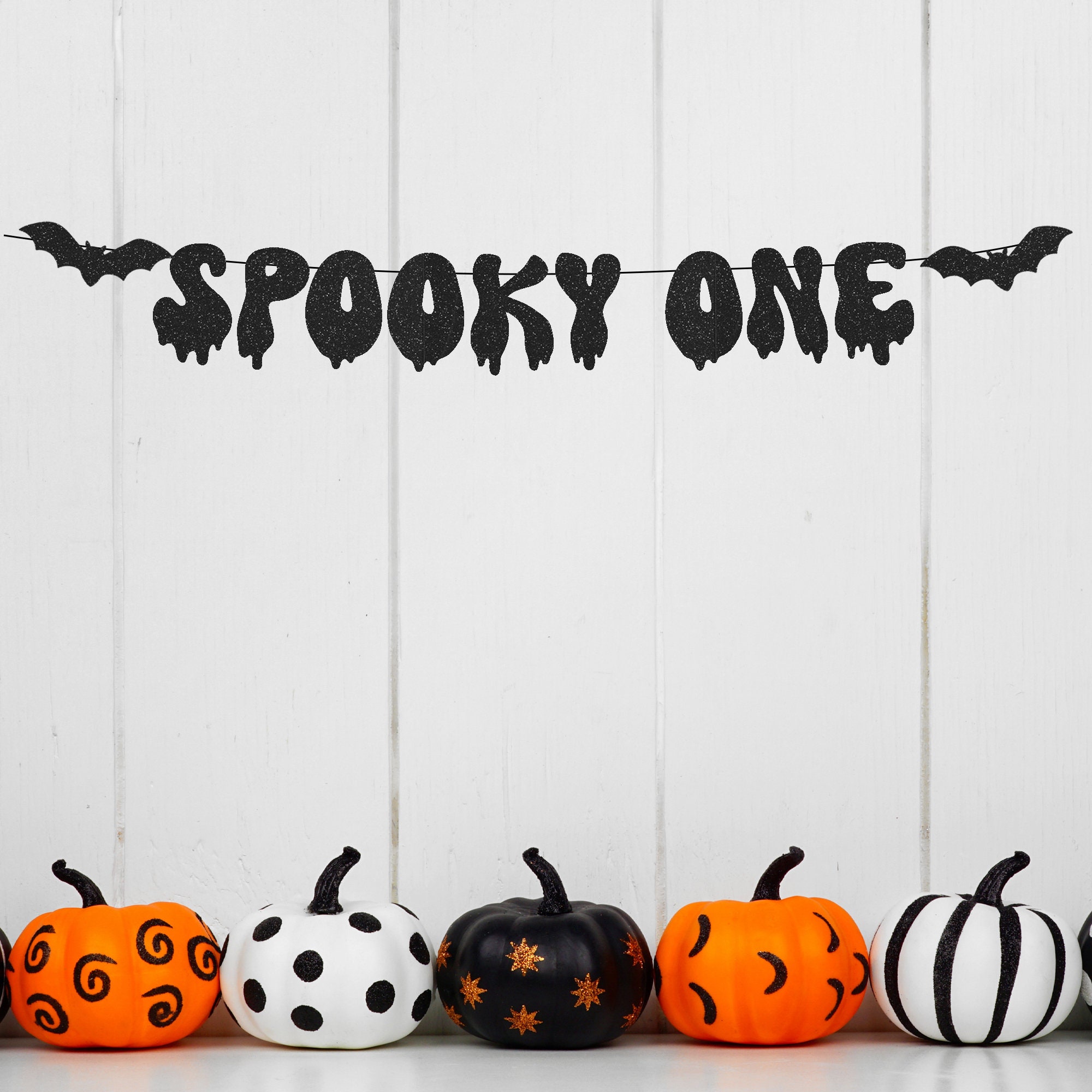 Halloween Hochstuhl-Banner Zum 1. Geburtstag – Spooky One Dekoration Mit Quasten & Holzperlen