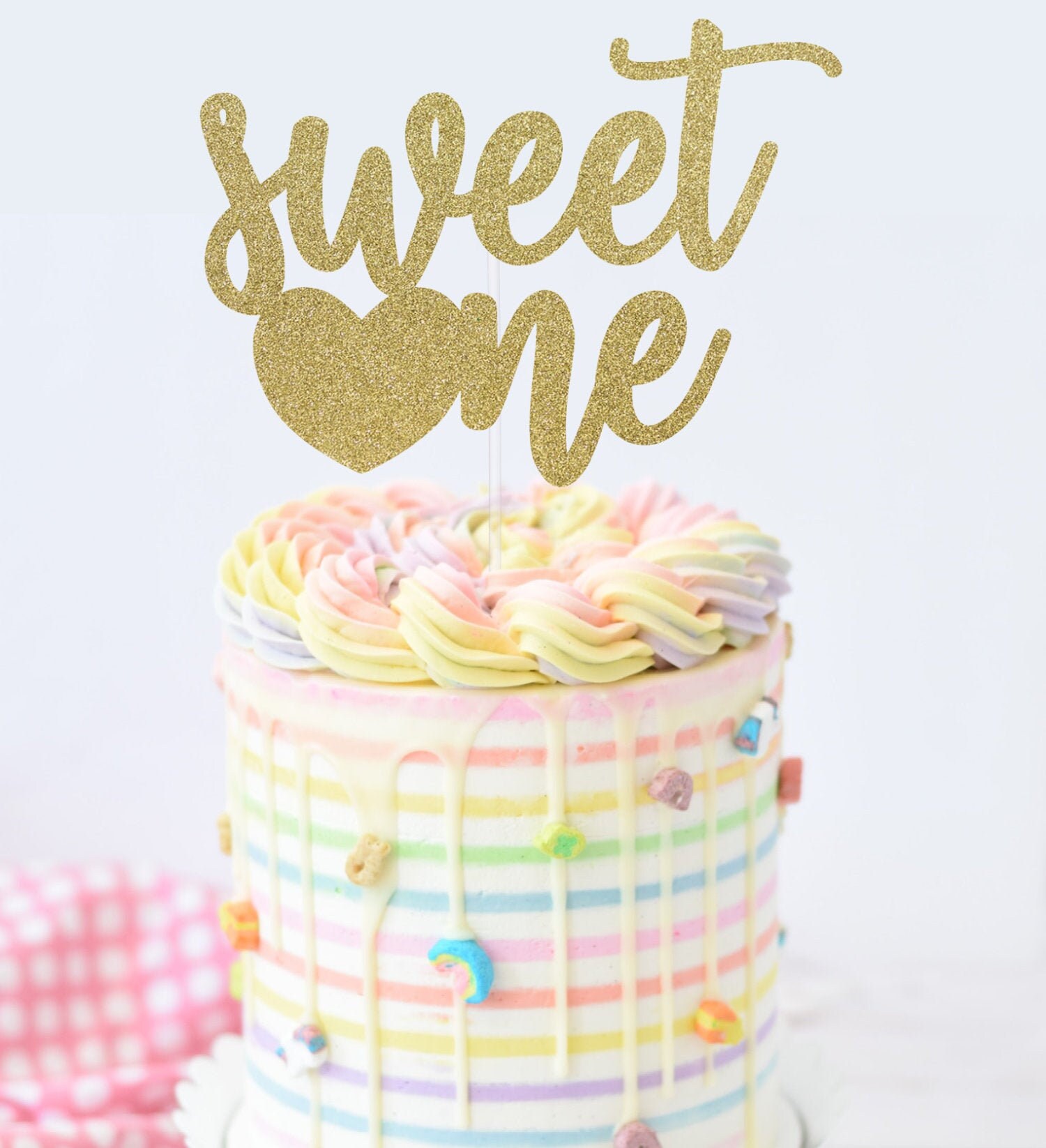 Sweet One Cake Topper Heart Cake Topper First Birthday Cake - Etsy
