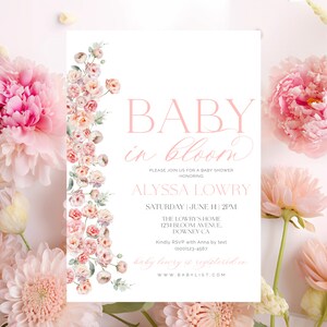 Baby in Bloom Baby Shower Invitation, Bloom theme Baby Shower