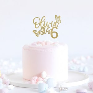 Butterfly Birthday Cake Topper, Butterfly Name Topper, Butterfly Theme