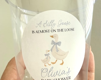 A Silly Goose Baby Shower Labels, Goose Theme, Printed Circle Stickers