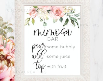 Mimosa Bar Sign INSTANT DOWNLOAD Printable