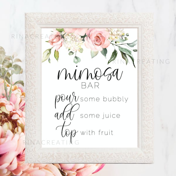 Mimosa Bar Sign INSTANT DOWNLOAD Printable