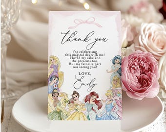 Princess Thank You Card, Editable Template (Digital Download)