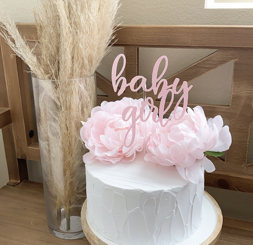 Baby Girl Cake Topper, Baby Shower Cake Topper 