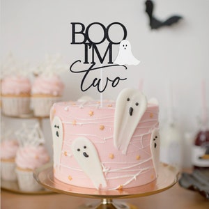 BOO I&#39;m Two Cake Topper, Halloween Cake Topper, Ghost Cake Topper, 2nd birthdayCake Topper, Halloween Birthday