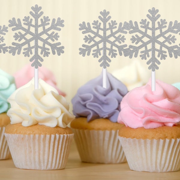 Snowflake Cupcake Toppers Etsy