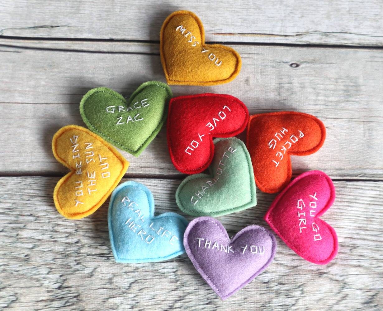 I Love You Pocket Love Embroidered Pocket Heart Friendship Etsy