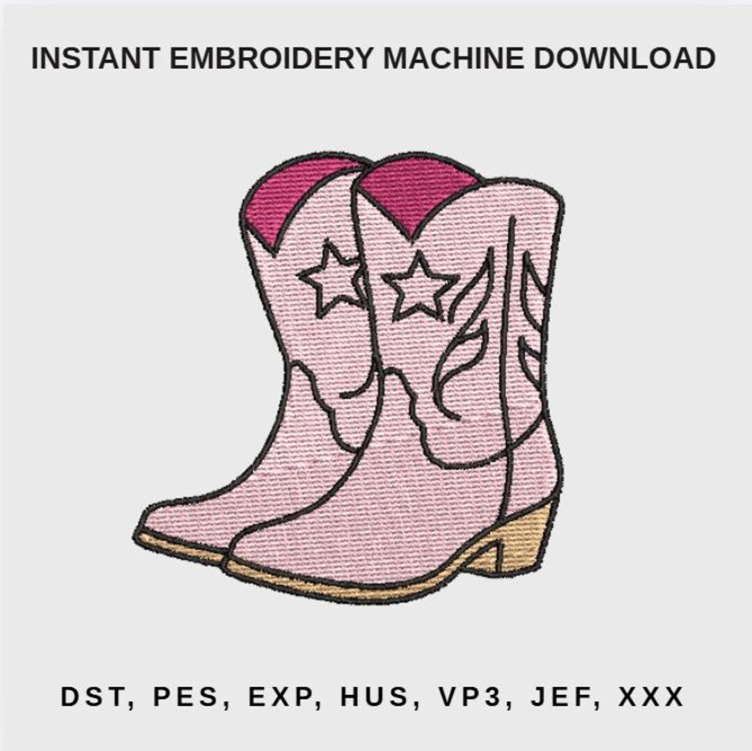 Western Cowgirl Boots Embroidery Design | Southern Wilds | Vintage ...