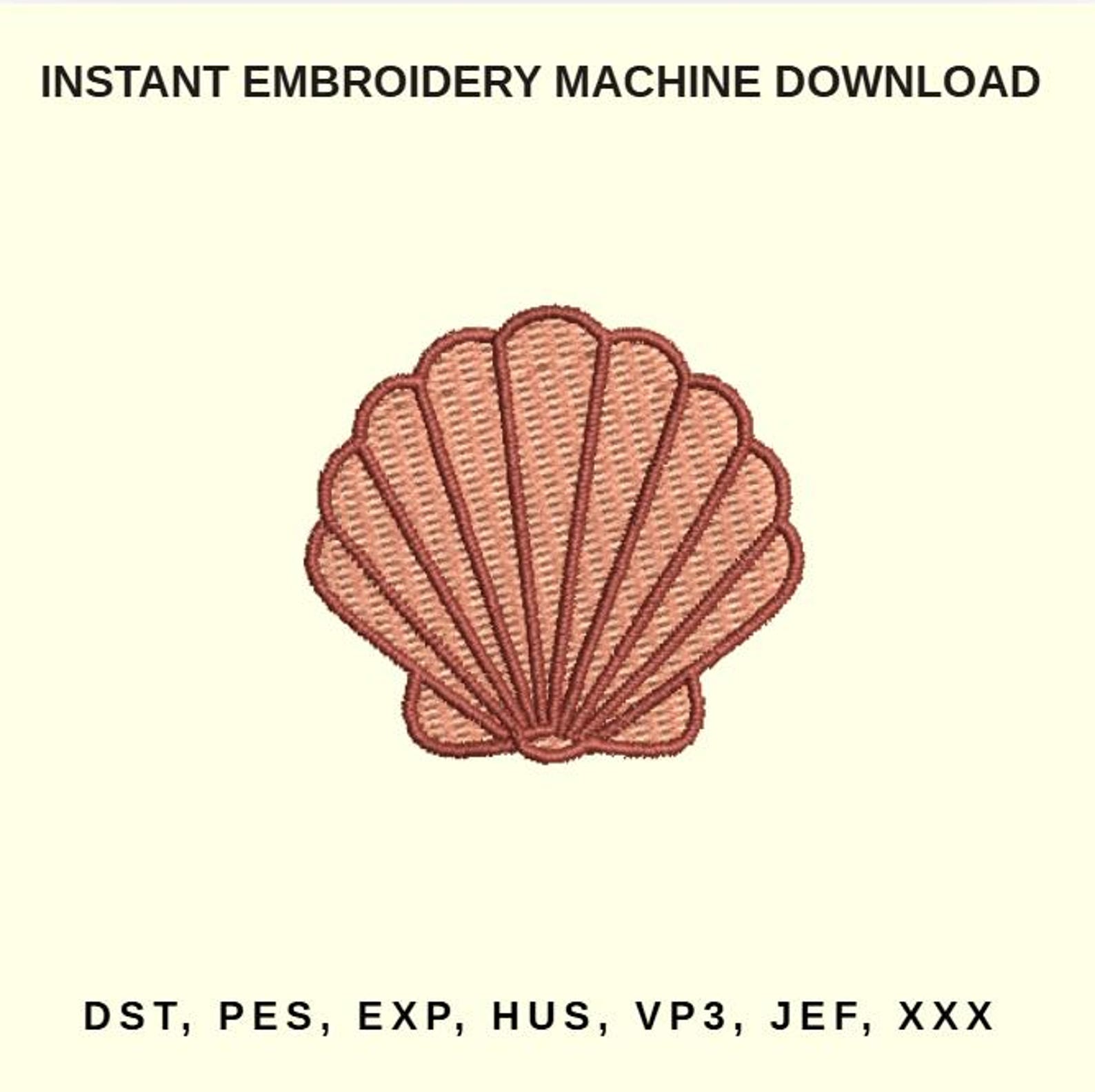 Seashell Embroidery Design – Seaside Machine Stitch File (digital ...