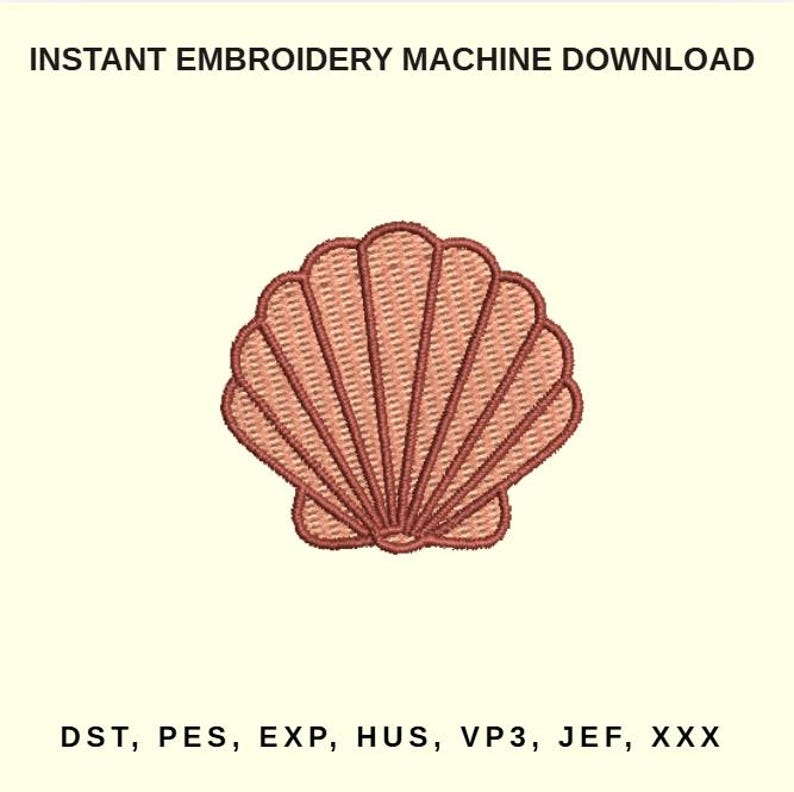 Seashell Embroidery Design – Seaside Machine Stitch File (digital ...