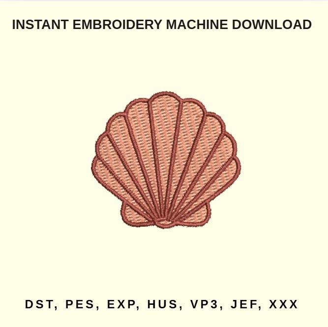 Seashell Embroidery Design – Seaside Machine Stitch File (digital ...