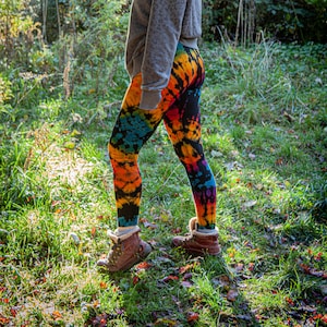 Hand Tye Dye leggings cotton yoga festival chill