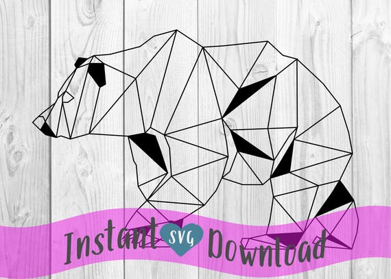 Bear Polygonal Minimalist Vector Clip Art Svg Design File Cut Etsy