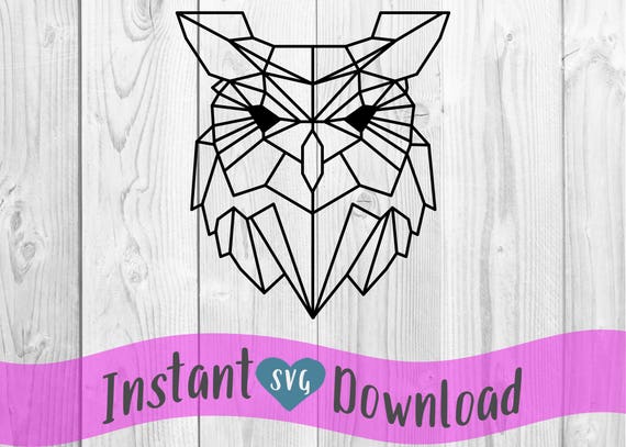 Owl Face Polygonal Minimalist Vector Clip Art Svg Design File Etsy