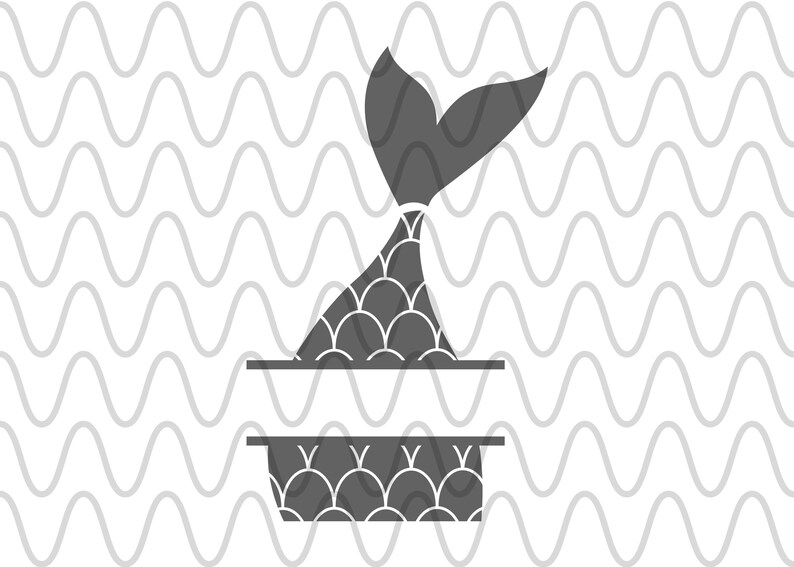 Download Mermaid Tail Scales Split Monogram Beach Seashell SVG ...