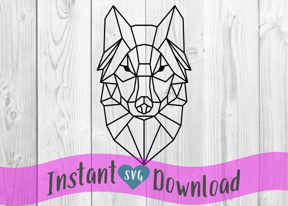 Wolf Face Polygonal Minimalist Vector Clip Art Svg Design Etsy