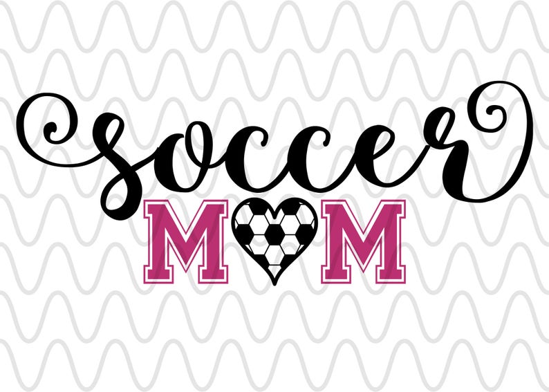 Soccer Mom ball Heart Sports SVG Design File Cut File Etsy