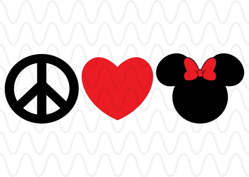 Download Disney Peace Love Minnie Mouse Ears Chevron Polka Dots ...