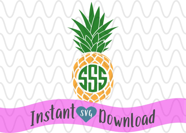 Download Pineapple Circle Round Polka Dot Split Monogram Frame SVG ...