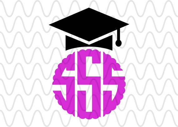 Graduation Hat Monogram Frame Class Of 2018 Monogram Svg Etsy